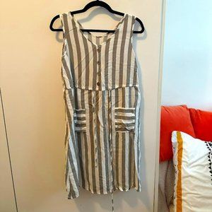 Grey White Stripped Dress